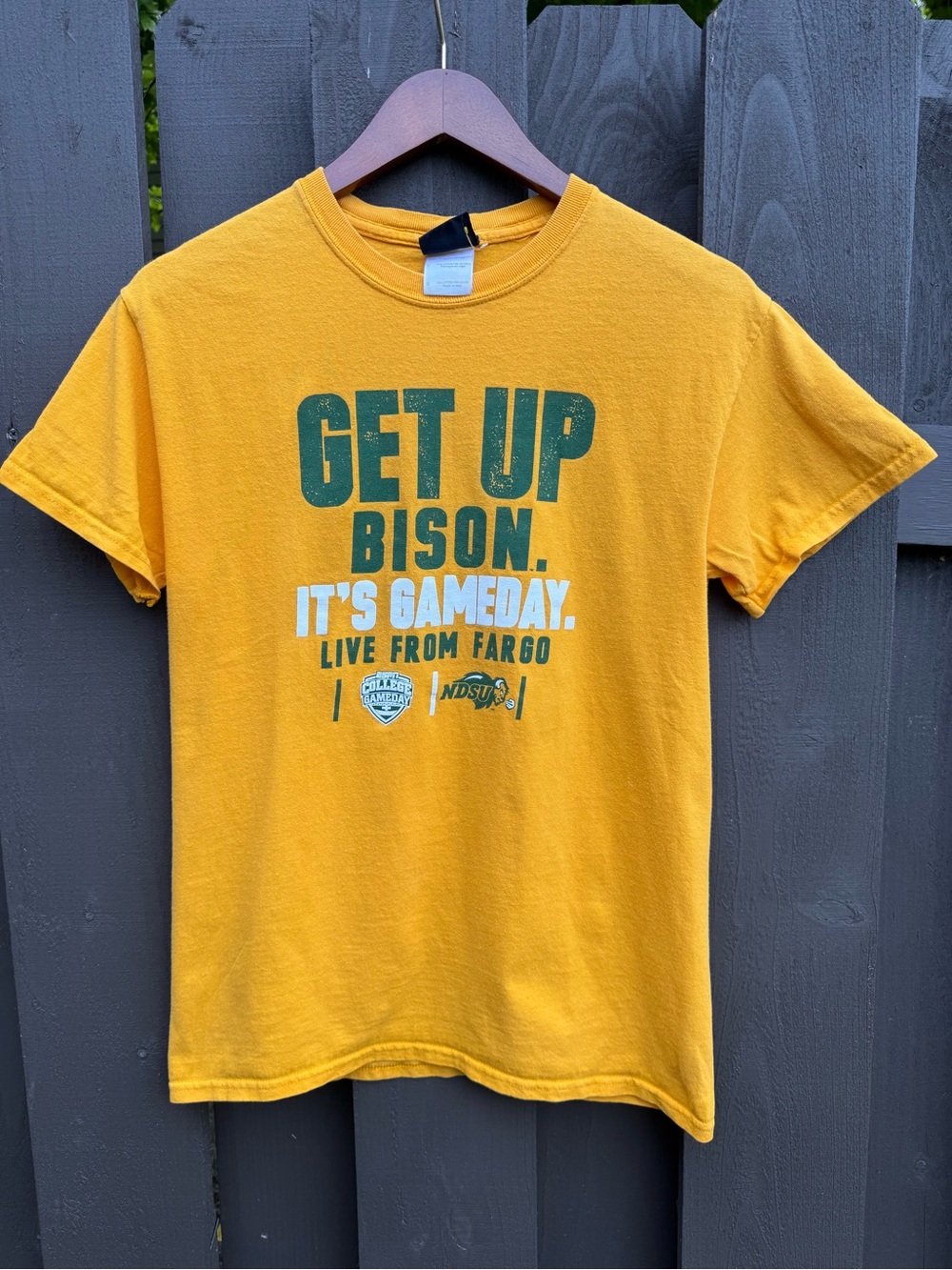 Blue 84 Get Up Bison Gold NDSU Game Day T-Shirt Size S